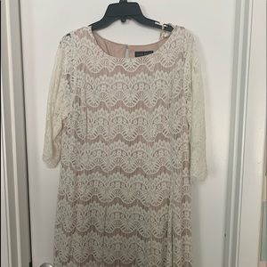 White Lace Sleeved Dress